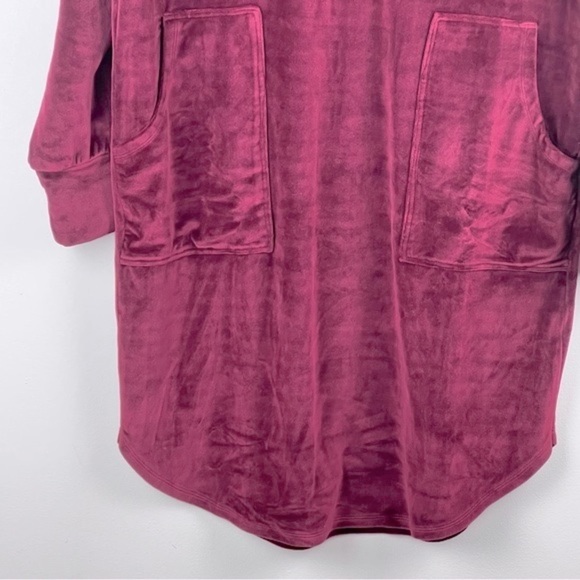 bobi | Velvet SPIN Collar Dress With Pockets Wine - Picture 4 of 10